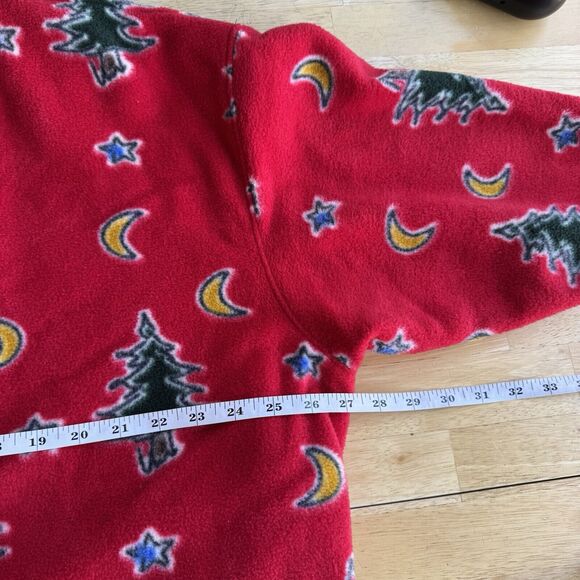 Erika Taylor Country Full Length Christmas Tree Fleece Warm Robe Red EUC Size L - Picture 9 of 13